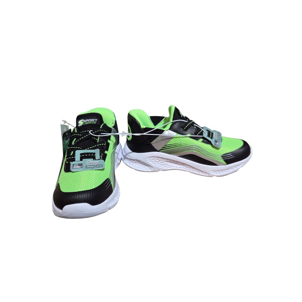 S Sport by Skechers Myles Kids Boys 11 Green Hands Free Step-Ins Light Up Shoes
